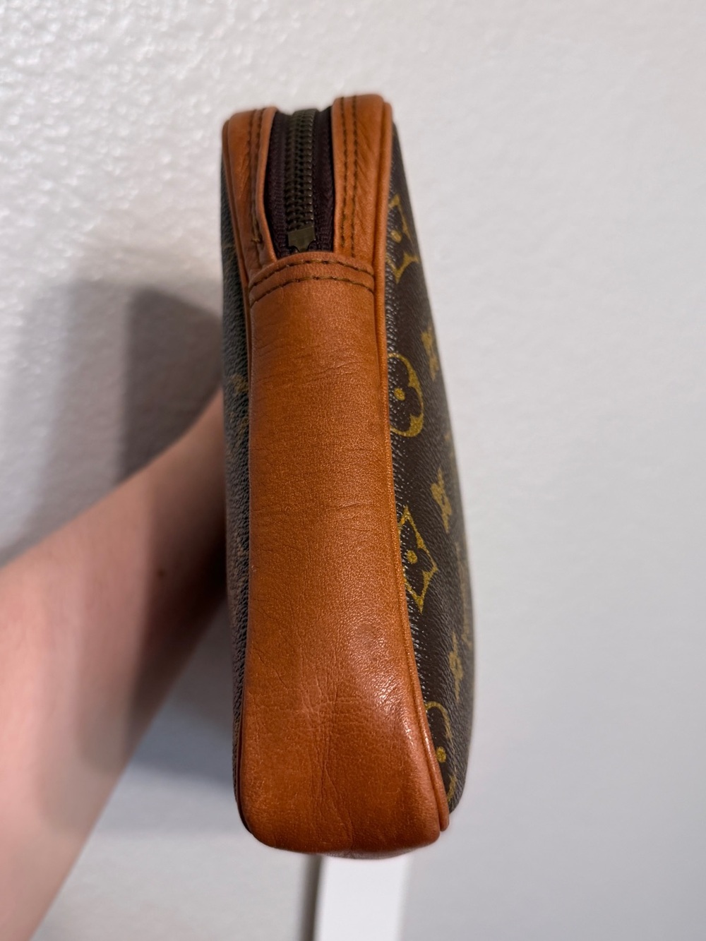Vintage 1970s Louis Vuitton Monogram Pochette Wristlet Bag Made in France w/ COA - Picture 5 of 11